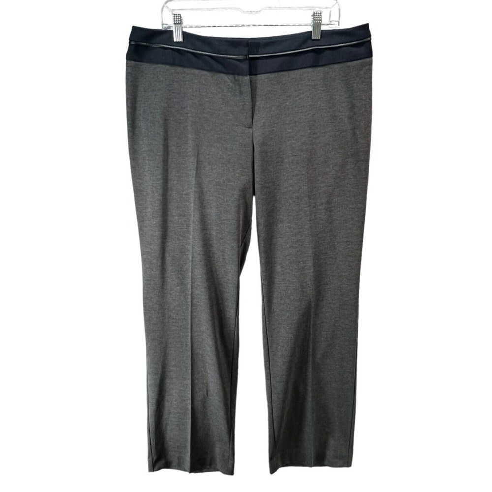 Lane Bryant Womens Pants Gray Comfort Stretch Zipper Detail Career Size 16